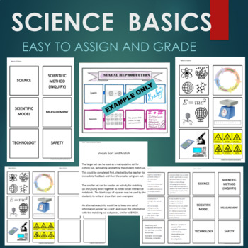 Preview of FREE Science Basics BTS Back to School - Nature of Science Sort & Match Activity