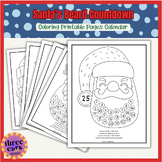 SANTA BEARD COUNTDOWN CALENDAR | Christmas Activity Color Pages