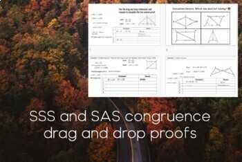 Preview of SAS and SSS Congruence Drag and Drop Proofs