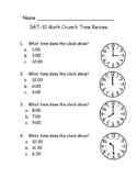 SAT-10 Math Crunch Time Review/ First Grade Spiral Review/