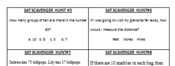 Preview of SAT 10 Math Scavenger Hunt 1st grade (GREAT REVIEW!)