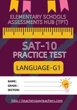 Preview of SAT-10 Practice Test in Language Grade 1-Set 1 (+ Access to Online Format)