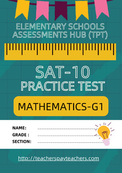 Preview of SAT-10 Practice Test in Math Grade 1-Set 1 (+ Access to Online Format)