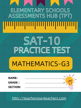 Preview of SAT-10 Practice Test in Mathematics Grade 3-Set 1 (+ Access to Online Format)