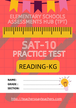 Preview of SAT-10 Practice Test in Reading KG-Set 1 (+ Access to Online Format)