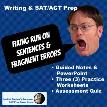 Preview of SAT / ACT Grammar: Fixing Run On Sentences and Fragments