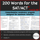 SAT ACT Vocabulary | Vocabulary Activities | 200 Words | Digital