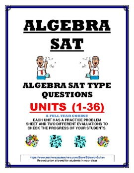 Preview of SAT ALGEBRA- 36 PRACTICE UNITS