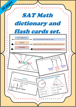 Preview of SAT I Math dictionary and flashcards combination pack.