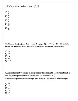 sat math practice questions with answers pdf