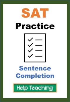 Preview of SAT Practice: Sentence Completion Worksheets