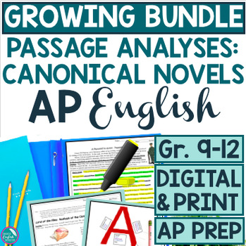 Preview of AP English Language Literature SAT Prep Growing Bundle Novel Multiple Choice
