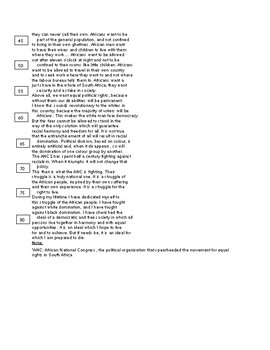 SAT Reading Passage (Nelson Mandela Speech) by Tired Teacher | TpT