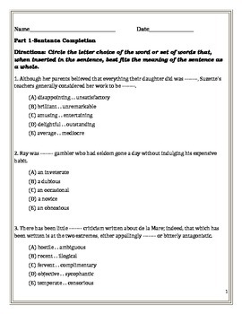 SAT Reading Practice Quiz (Passage-Based Reading) by Mo Don | TpT