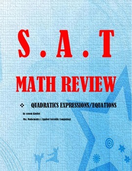 Preview of SAT MATH STUDY GUIDE: Quadratic functions: graphs/equations