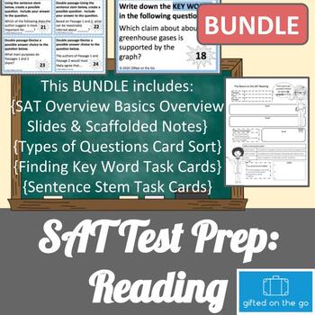 Preview of SAT Reading Test Prep: Bundle with Overview, Questions Sort, and Key Words Cards