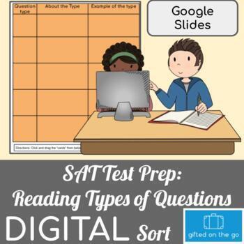 Preview of SAT Test Prep: Reading Types of Questions DIGITAL Sort