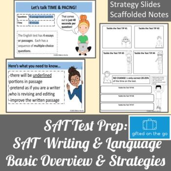 Preview of SAT Test Prep: SAT Writing & Language Overview & Strategies Slides & Sheet