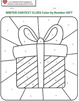 Preview of SAT Vocabulary Context Clues Winter Color by number TEST prep fun GIFT 