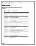 SAT Vocabulary List #12 - COMPLETE UNIT