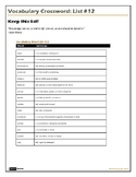 SAT Vocabulary List #12 - Crossword