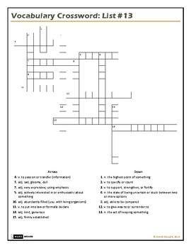 SAT 13 Crossword - WordMint