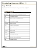 SAT Vocabulary List #13 - Crossword