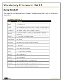 SAT Vocabulary List #2 - Crossword