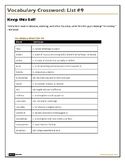 SAT Vocabulary List #9 - Crossword