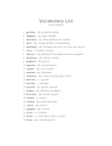 SAT Vocabulary List - Second Semester