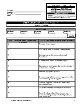 sat vocabulary worksheets teaching resources teachers pay teachers