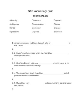 sat vocabulary quiz 3 by galina brodsky teachers pay teachers