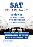 SAT Vocabulary Reviewer: 20 worksheets, 212 words used