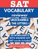SAT Vocabulary Unscramble the Letters Worksheets with answer key