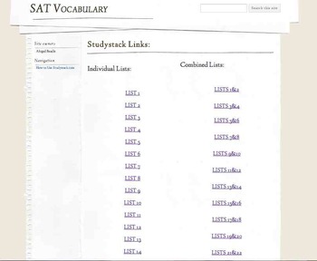 Preview of Access My Personal Comprehensive SAT Vocab. Website: Vocab for the Entire Year