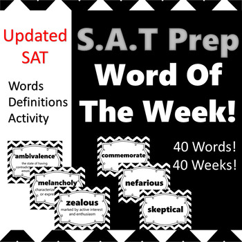 Preview of SAT Vocabulary Word of the Week Poster Set 1