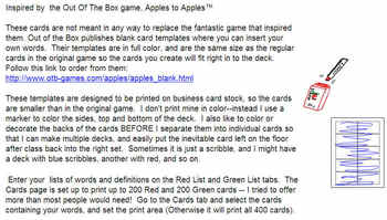 Preview of SAT vocabulary - Apples to Apples Inspired Game- Customizable