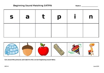 Preview of SATPIN Beginning Sound Matching