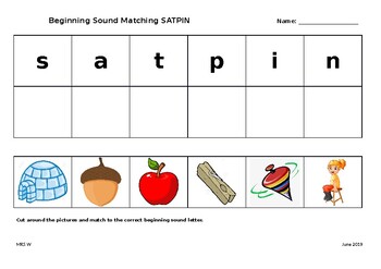 Satpin Worksheet For Kindergarten