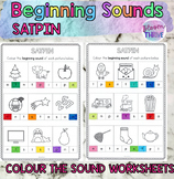 SATPIN Beginning Sounds NO PREP Colour the Sound Worksheets