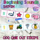 SATPIN Literacy Center Beginning Sound Odd One Out Strips