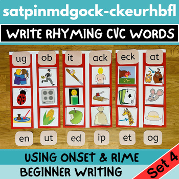 Preview of SATPIN MDGOCK -CKEURHBFL Identify, Sort & Write Rhyming CVC Using Onset & Rime