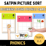 SATPIN beginning sound picture sort phonics game- letter s