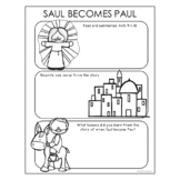 SAUL BECOMES PAUL Bible Story Notes Activity | New Testame