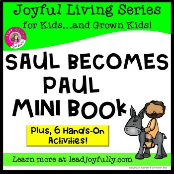 Preview of SAUL BECOMES PAUL Mini Book with SIX Activities- Joyful Living Series