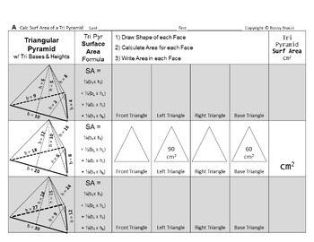 Preview of SAV Slides Bundle K: Surface Area Volume Triangular Pyramids +How Change Affects