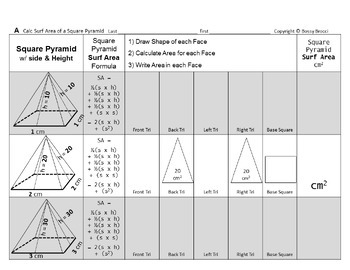 Preview of SAV Slides Bundle L: Surface Area Volume Square Rectangular Triangular Pyramids