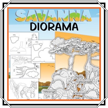 Preview of SAVANA DIORAMA ACTIVITY KIT - Hands-on Learning - Cut and Paste Crafts