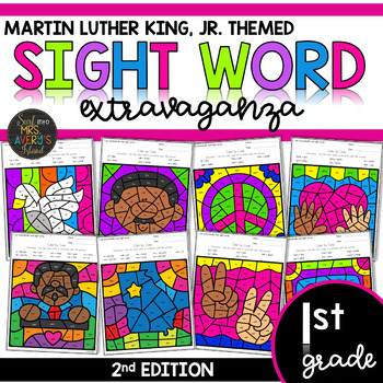 Preview of Color by Sight Word | Martin Luther King | First Grade