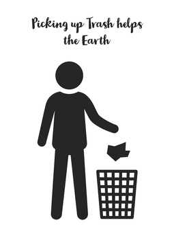 Preview of SAVE EARTH POSTER - picking up trash helps the Earth